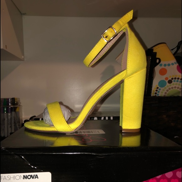 Fashion Nova Shoes Bright Yellow Heels Poshmark